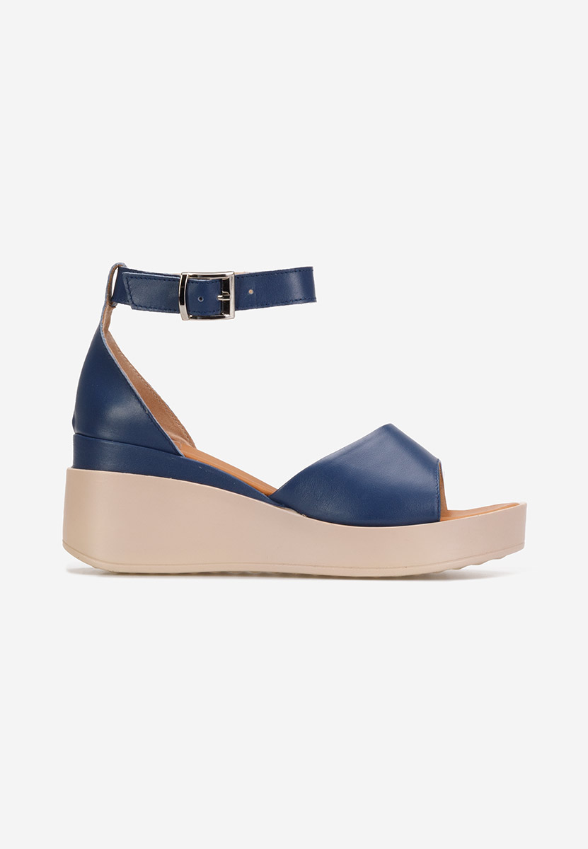 Sandale cu platformă piele Salegia navy