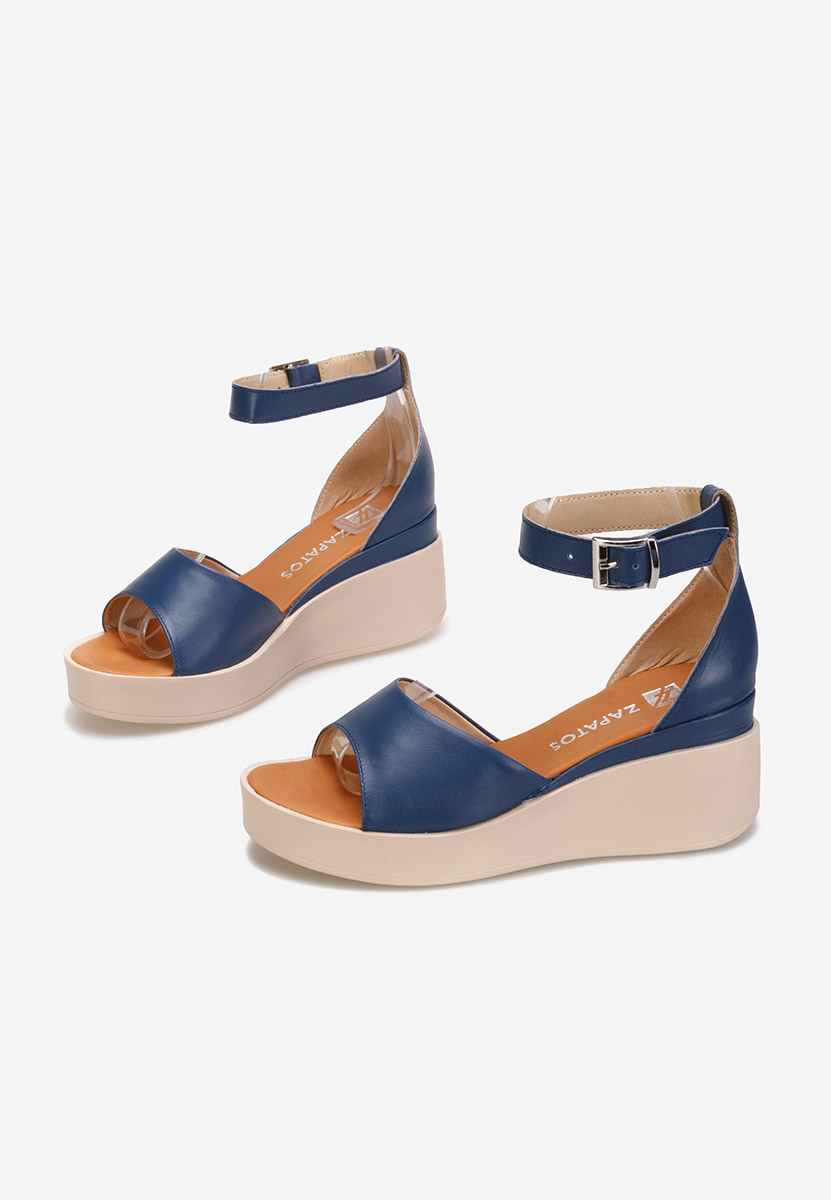 Sandale cu platformă piele Salegia navy