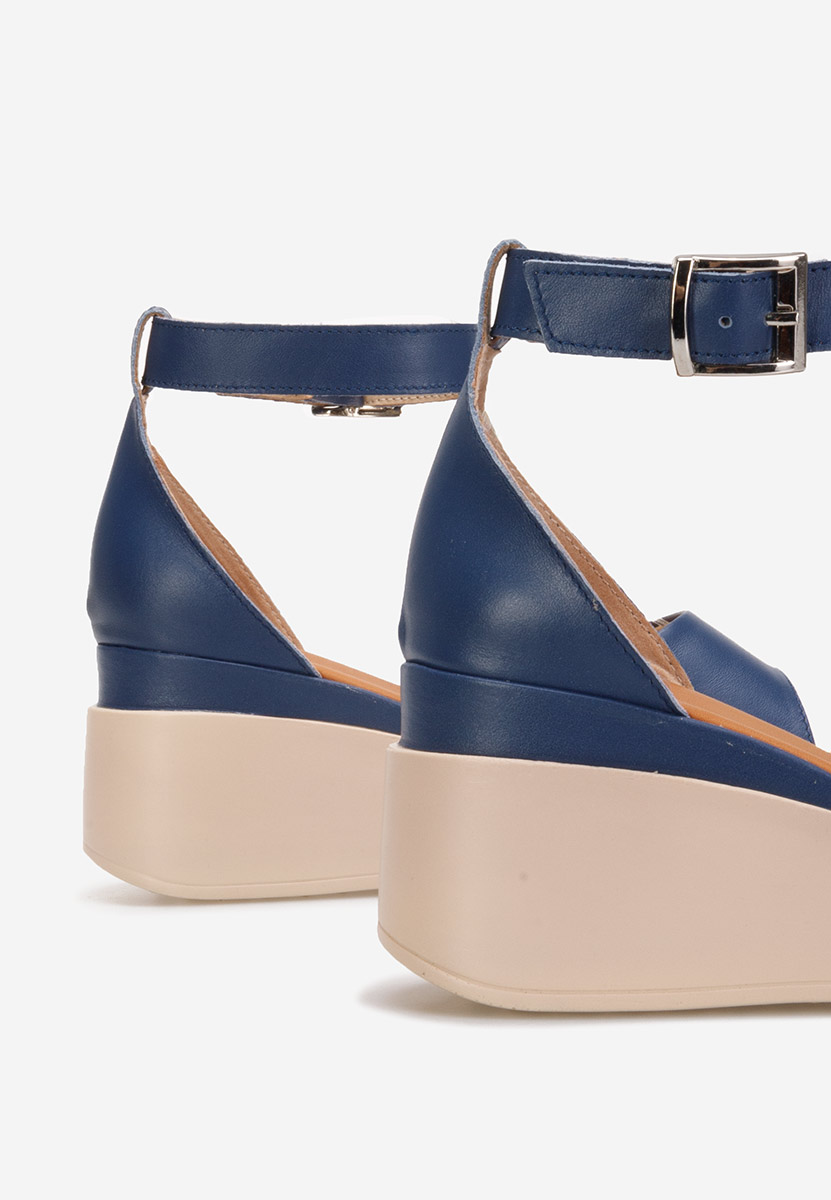 Sandale cu platformă piele Salegia navy