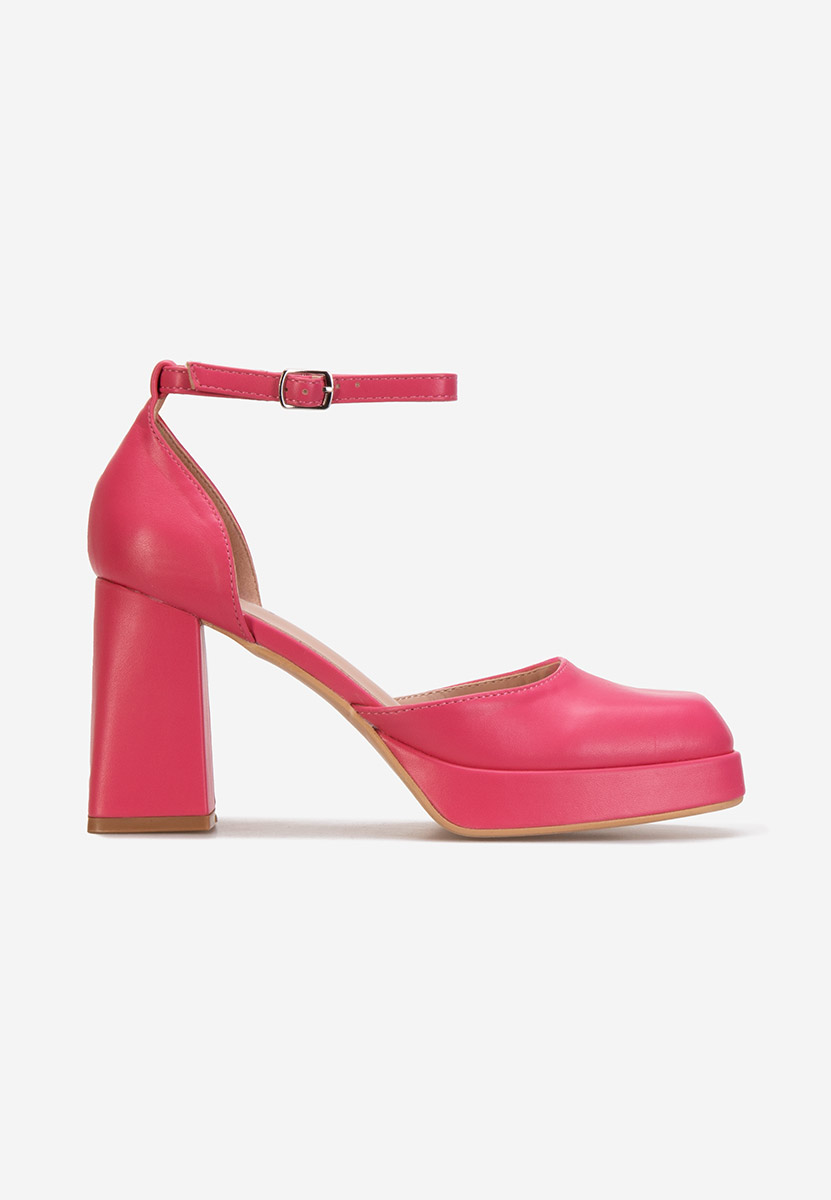 Pantofi cu toc gros Osera fucsia