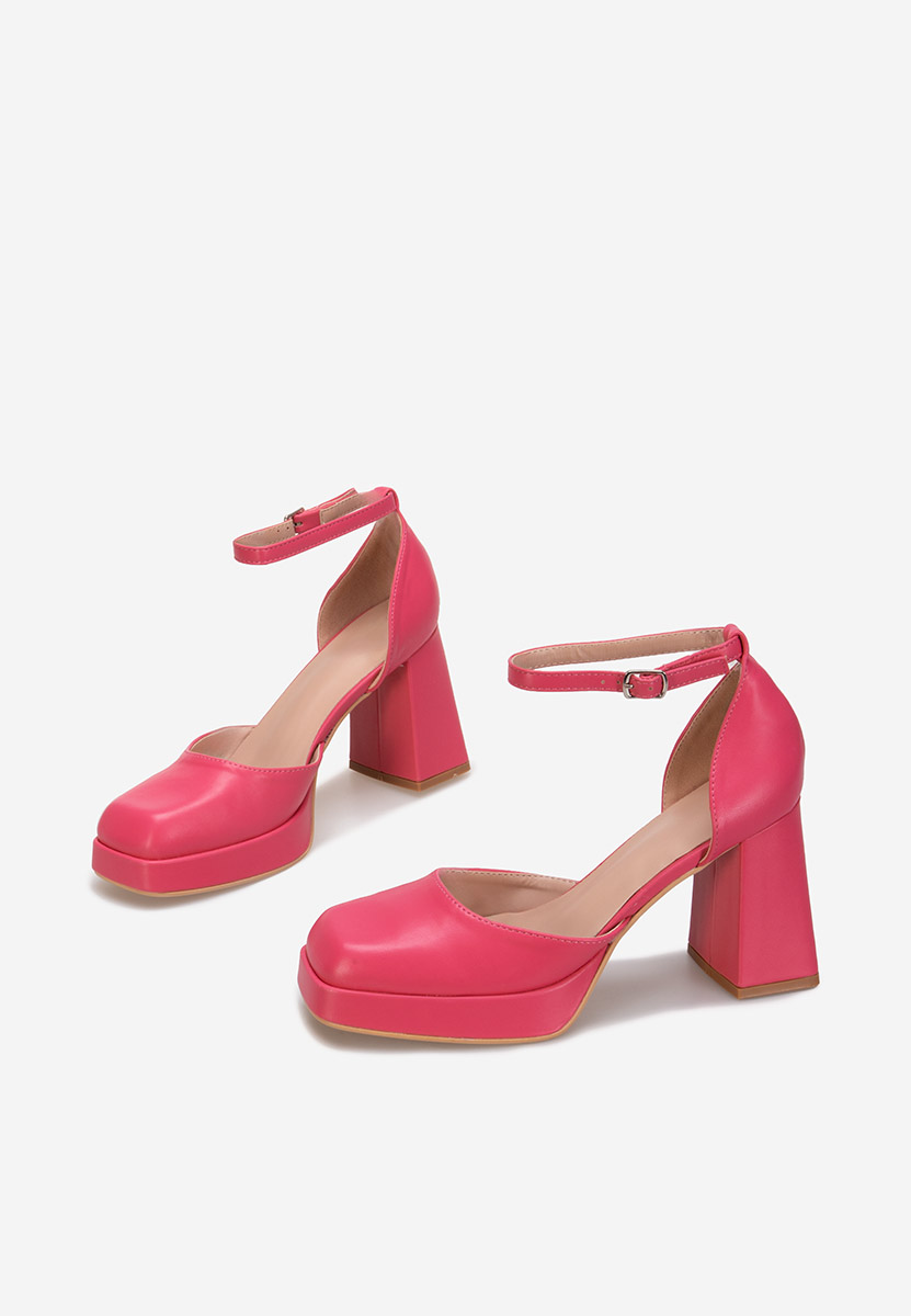 Pantofi cu toc gros Osera fucsia