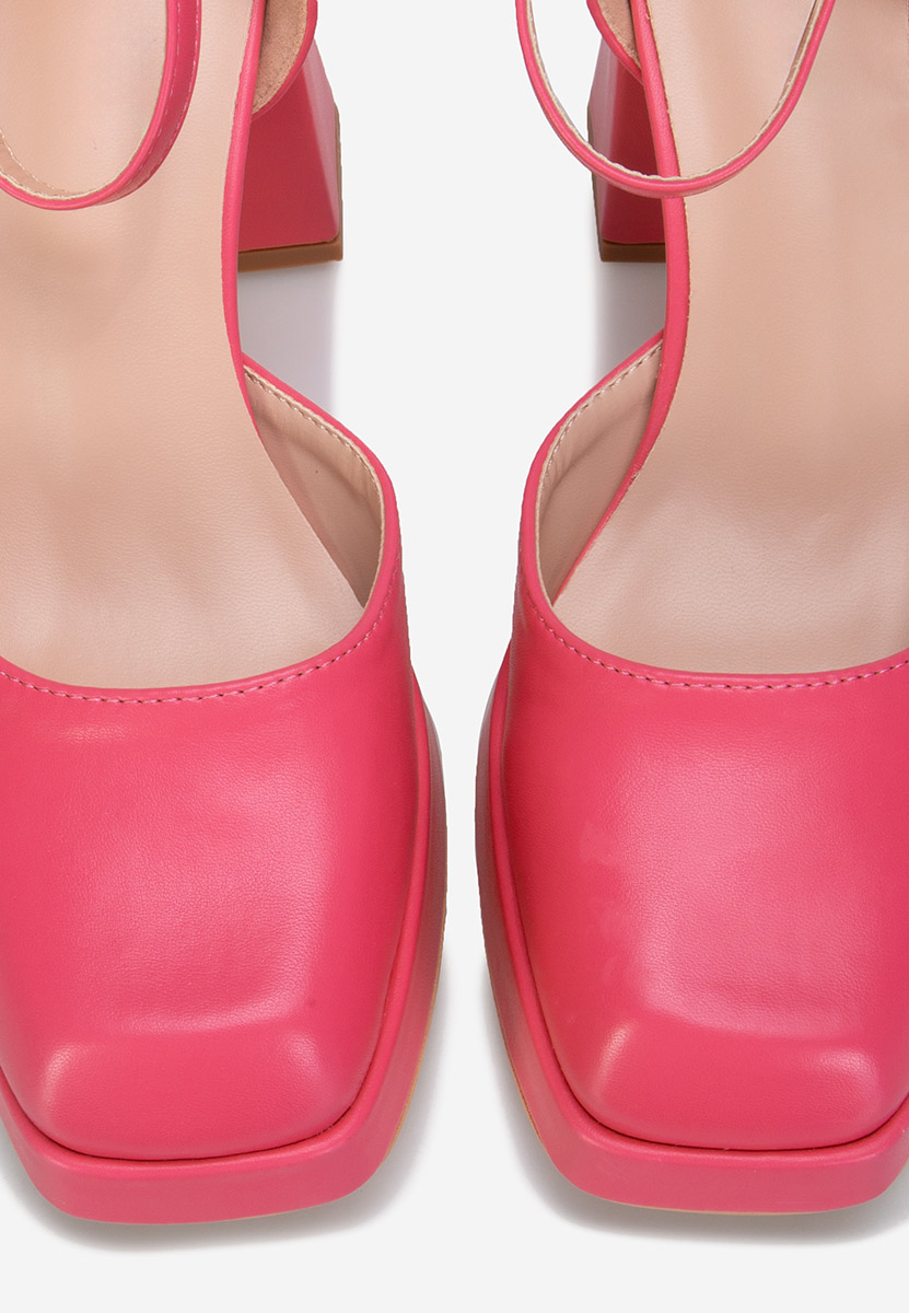 Pantofi cu toc gros Osera fucsia