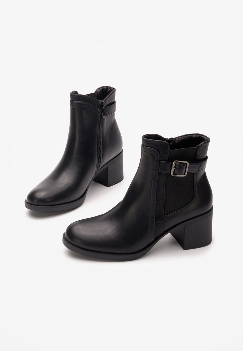 Botine dama cu toc Ketana negre