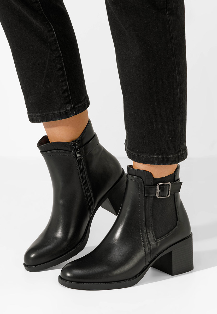 Botine dama cu toc Ketana negre