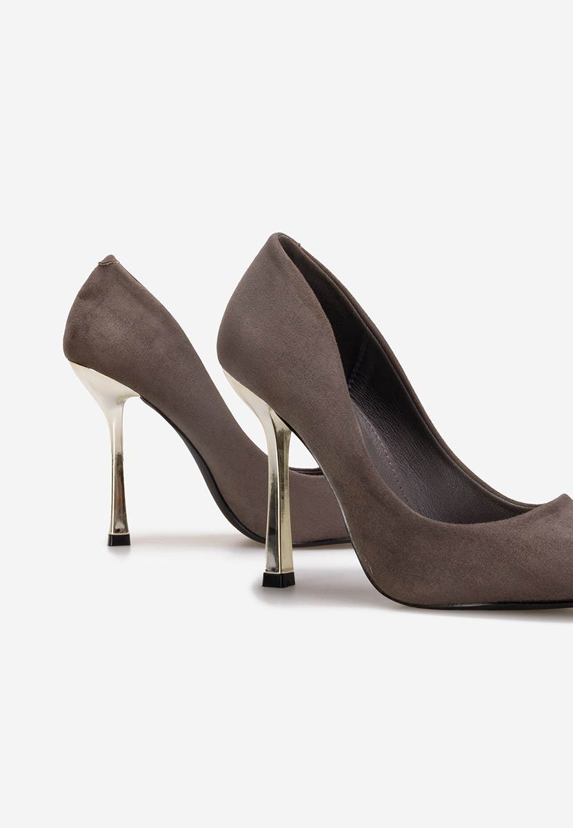 Pantofi stiletto Lusevera gri