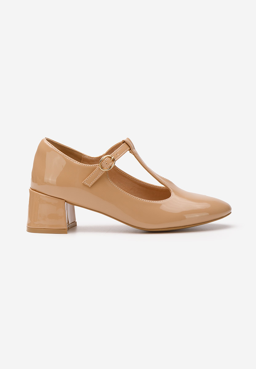 Pantofi cu toc gros Kiora bej