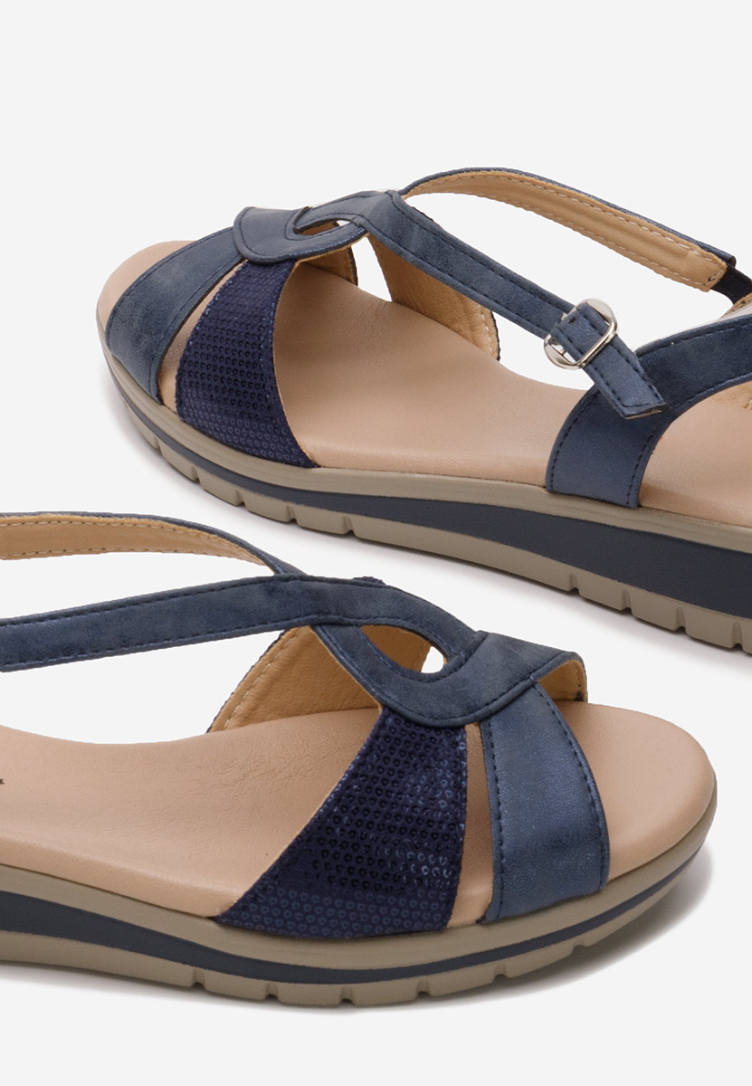 Sandale cu talpa groasa Persia navy