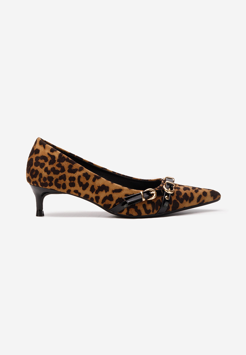 Pantofi cu toc subtire Zelma leopard