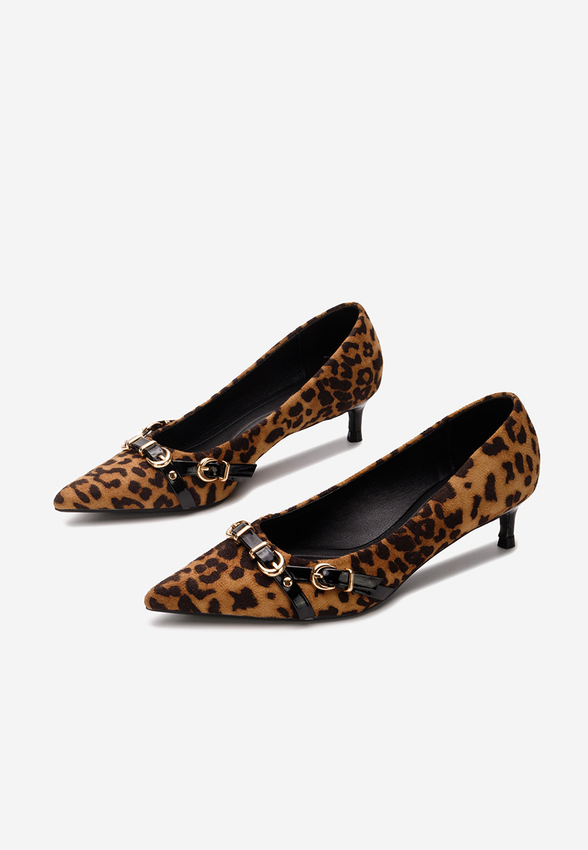 Pantofi cu toc subtire Zelma leopard