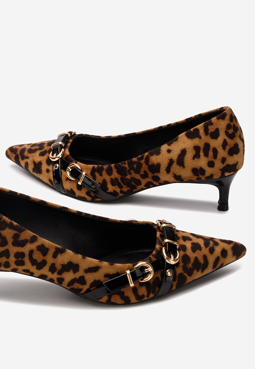 Pantofi cu toc subtire Zelma leopard