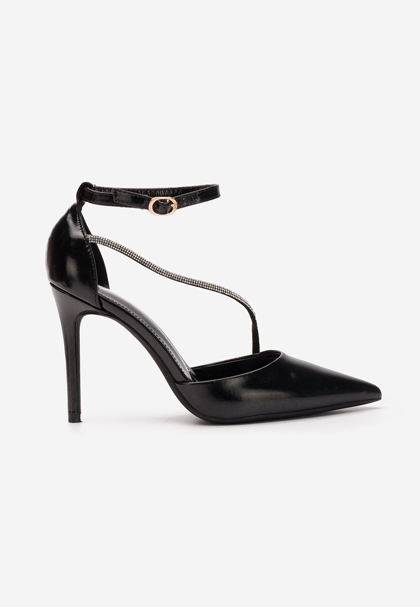 Pantofi cu toc subtire Cleora negri