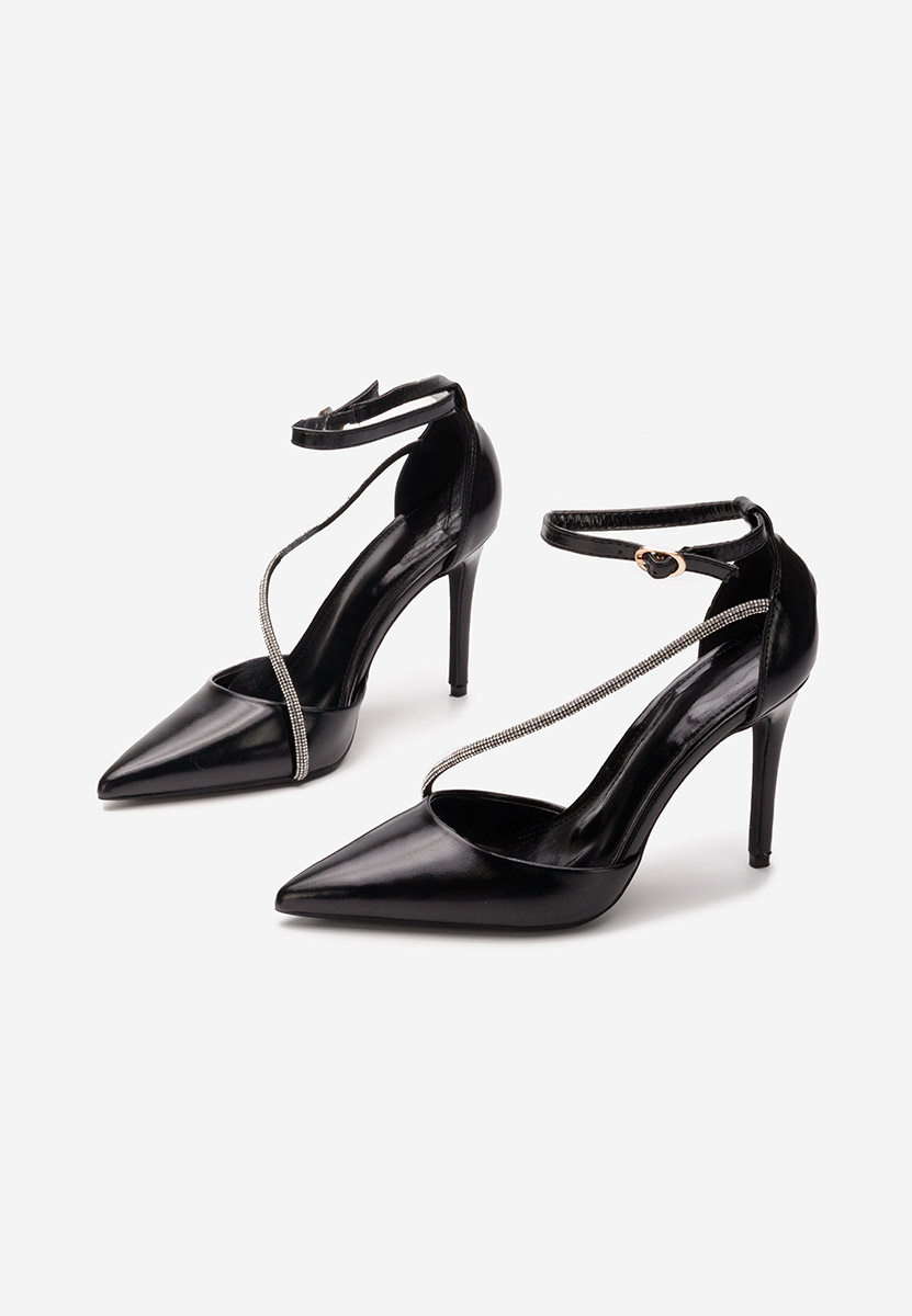 Pantofi cu toc subtire Cleora negri