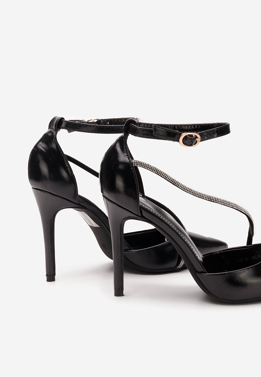 Pantofi cu toc subtire Cleora negri