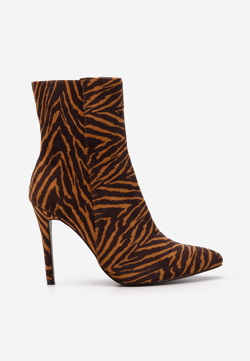 Botine cu toc subtire Ovieta animal print