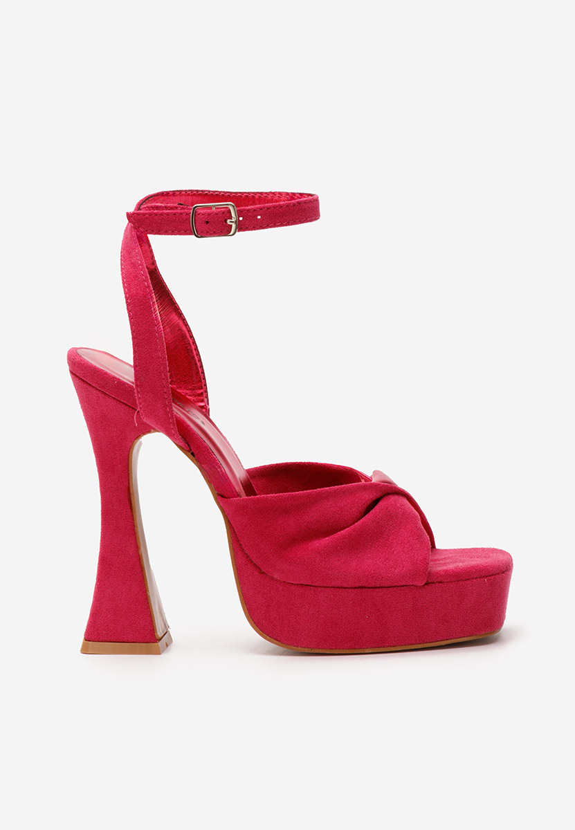 Sandale cu toc gros si platforma Lily fucsia