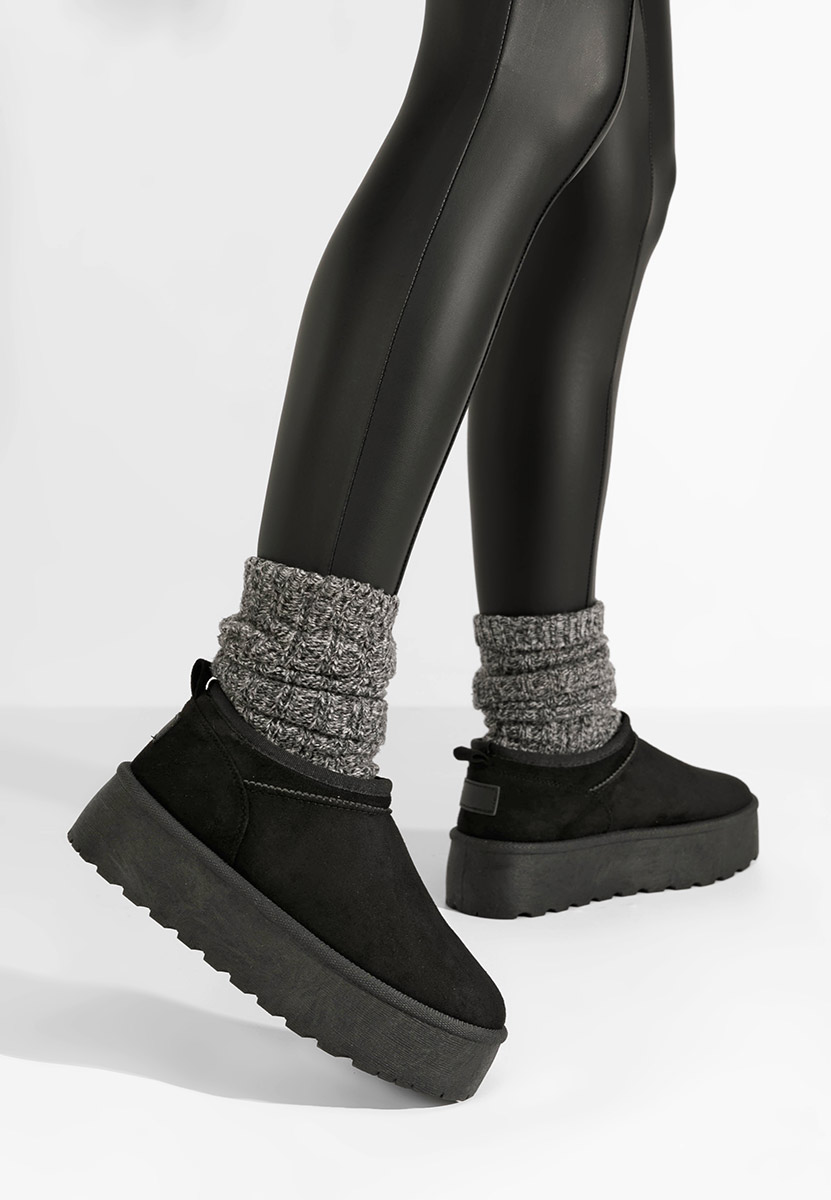 Cizme tip ugg Lorenna negre