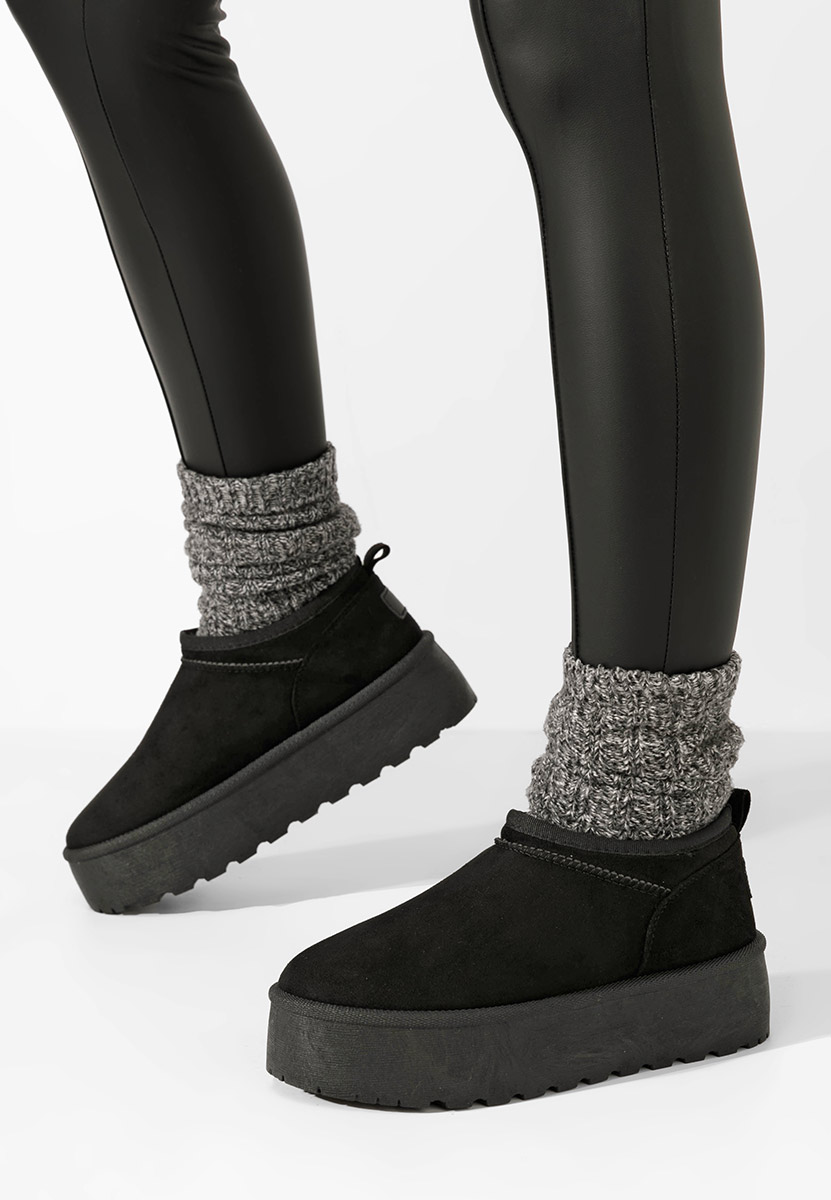 Cizme tip ugg Lorenna negre