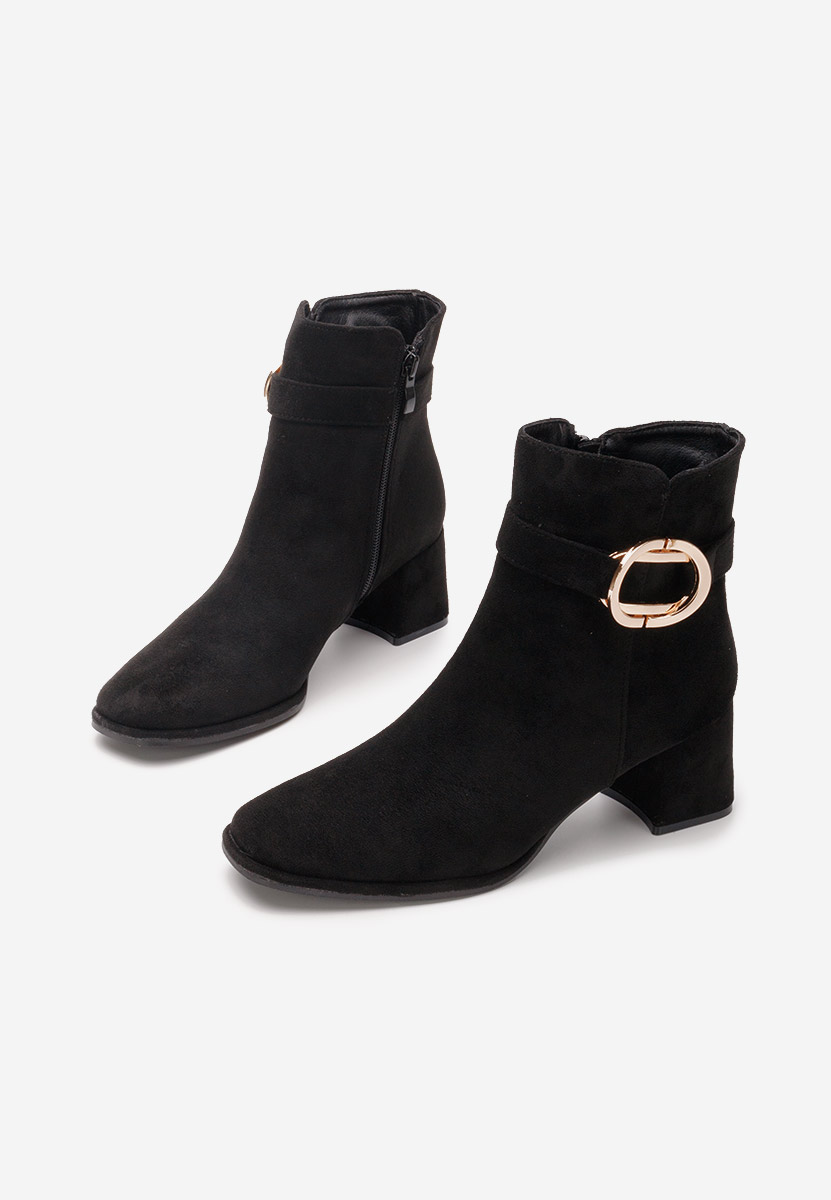 Botine cu toc gros Jovianna negre