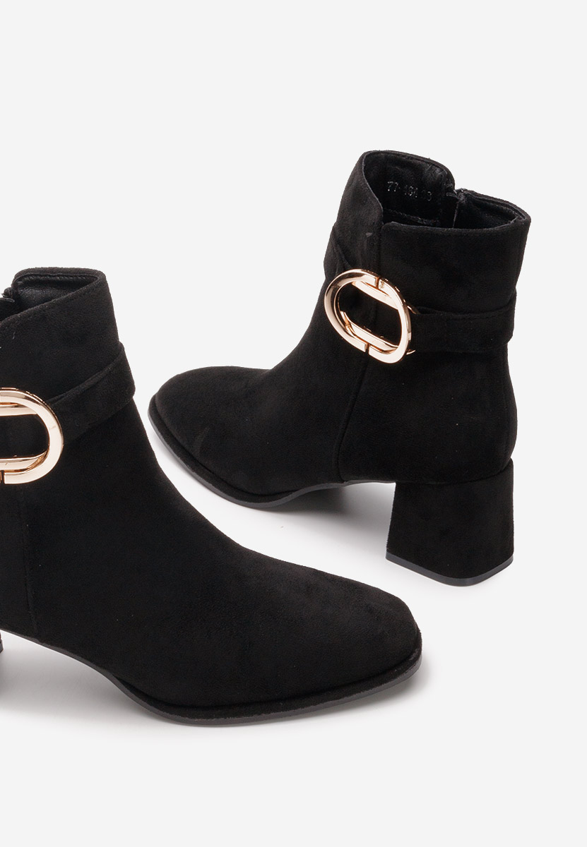 Botine cu toc gros Jovianna negre