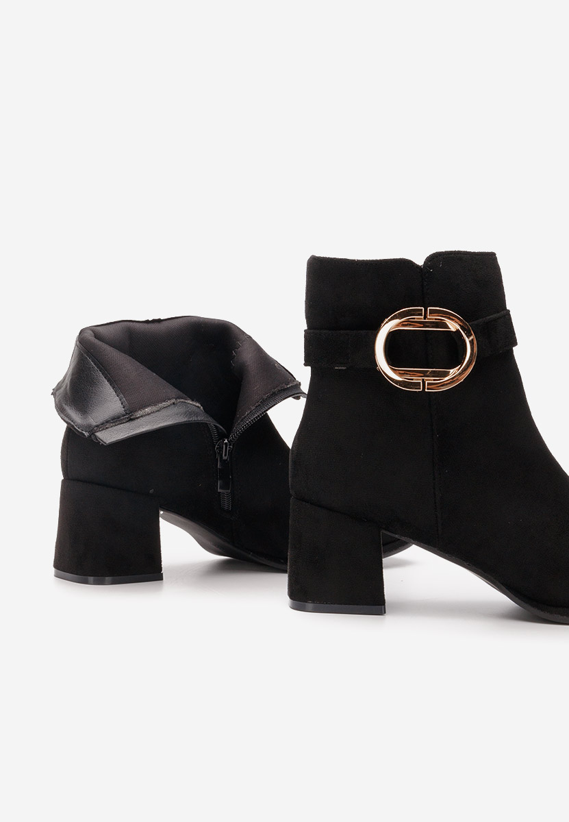 Botine cu toc gros Jovianna negre