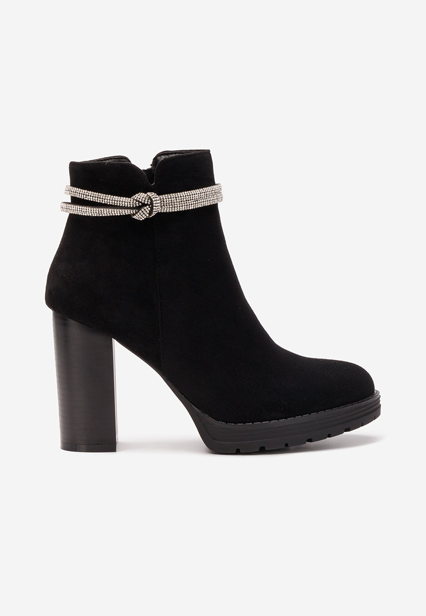 Botine cu toc gros Attalia negre