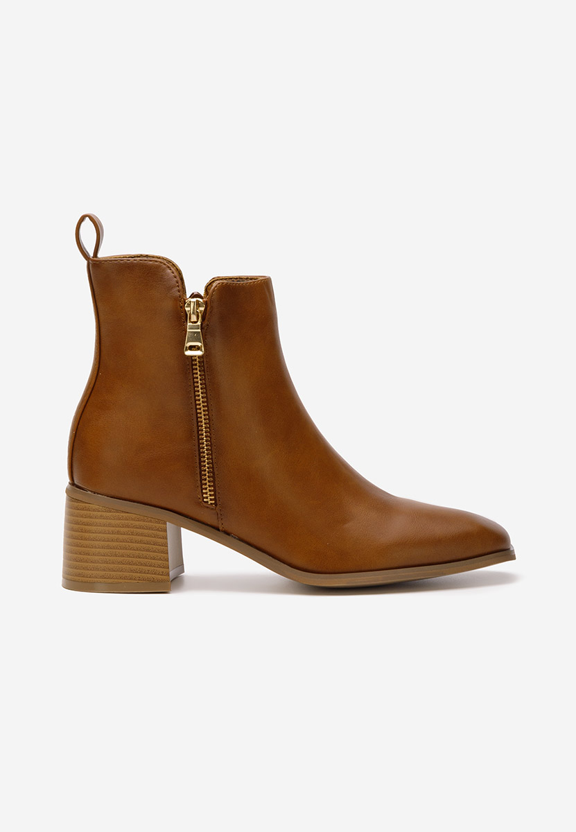 Botine cu toc gros Larinne camel