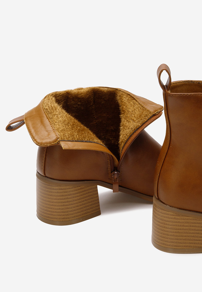 Botine cu toc gros Larinne camel