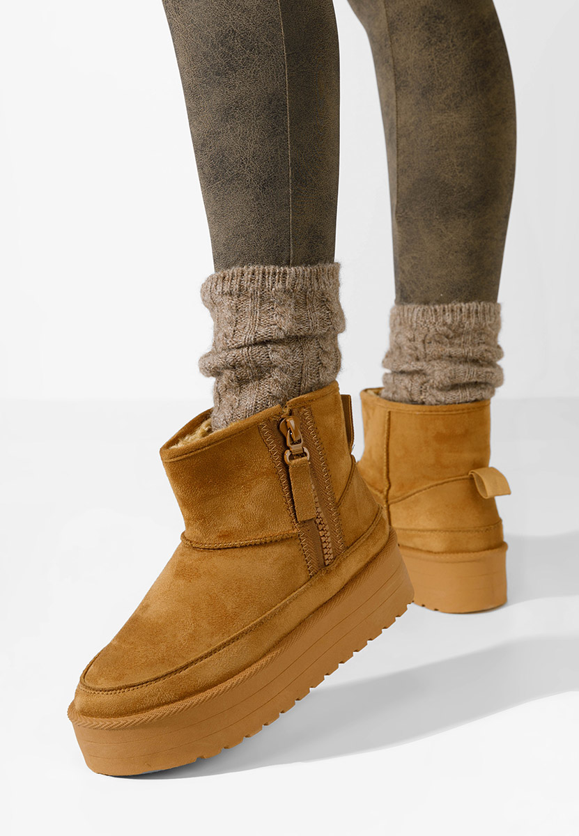 Cizme tip ugg cu platformă Antalya camel