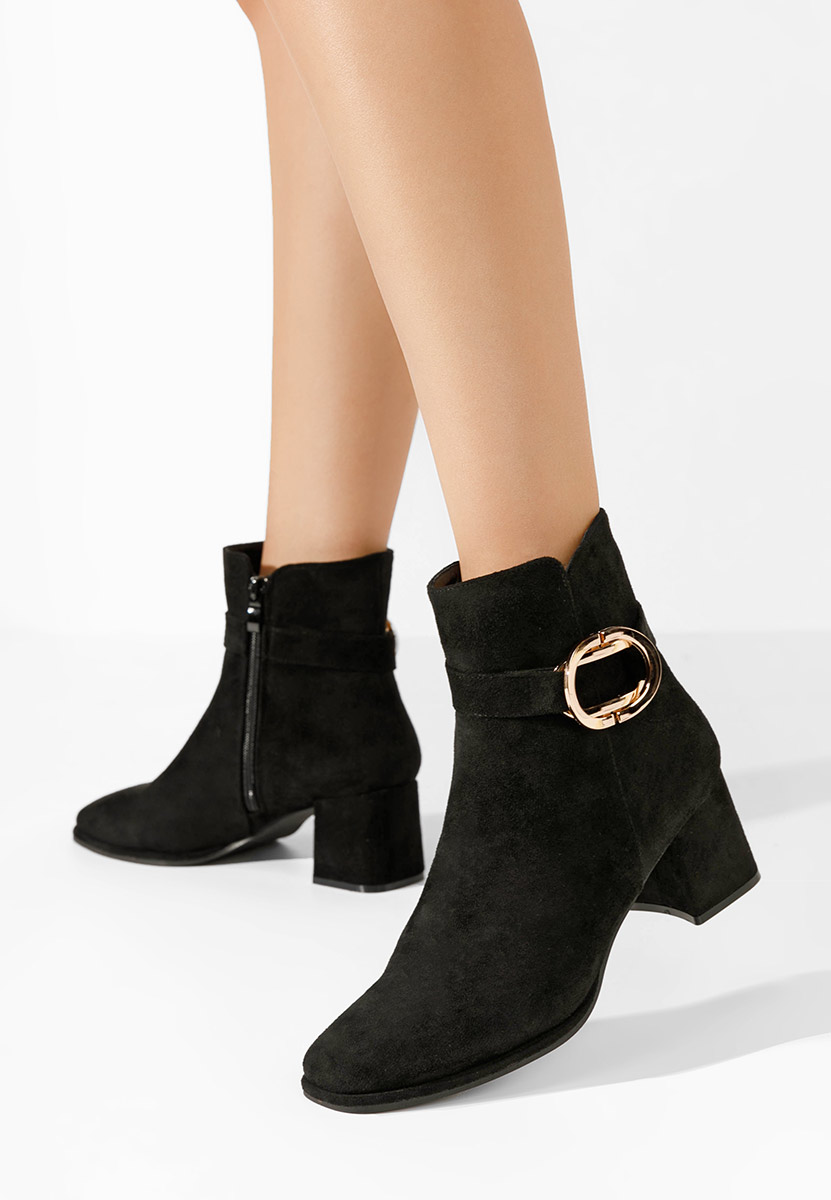 Botine cu toc gros Jovianna negre