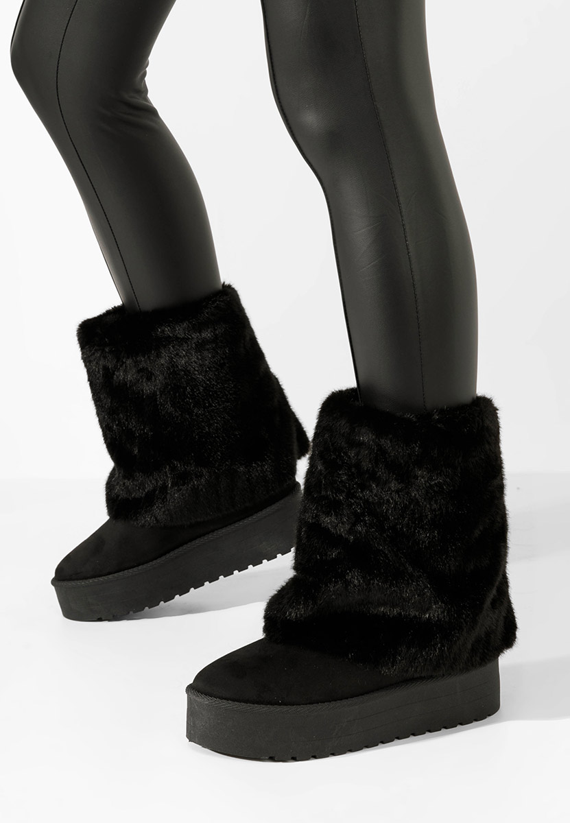 Cizme tip ugg Clarinda negre