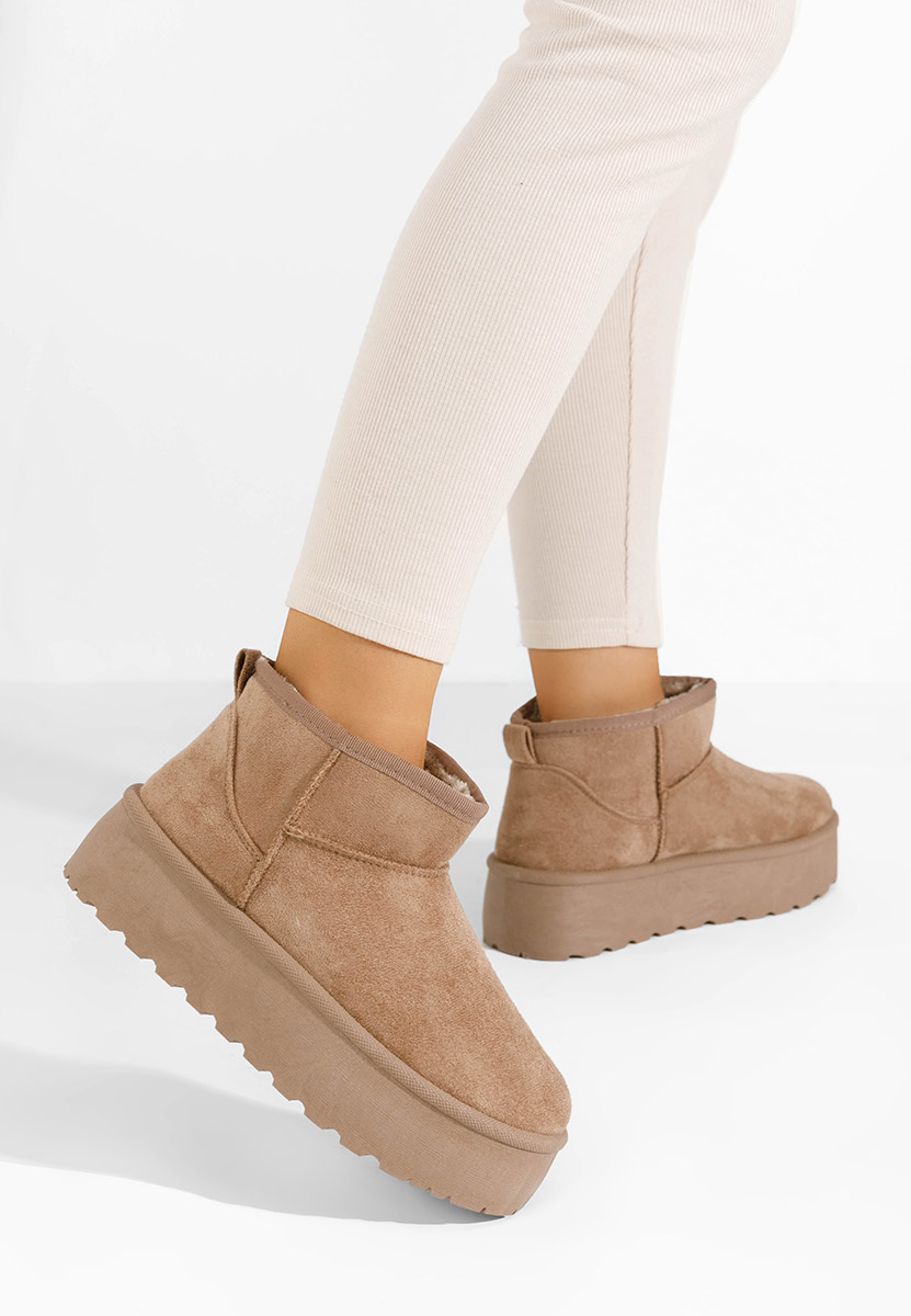 Cizme tip ugg cu platformă Savieda V4 kaki