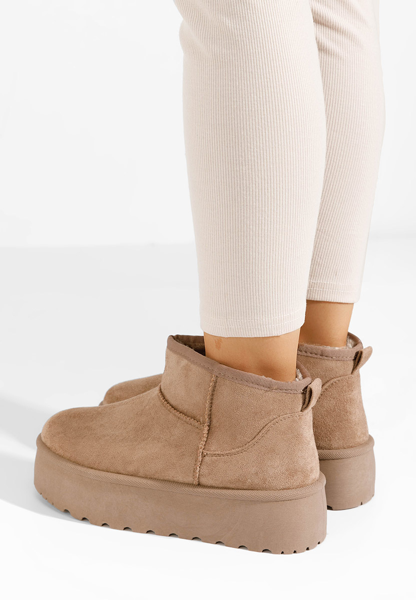 Cizme tip ugg cu platformă Savieda V4 kaki