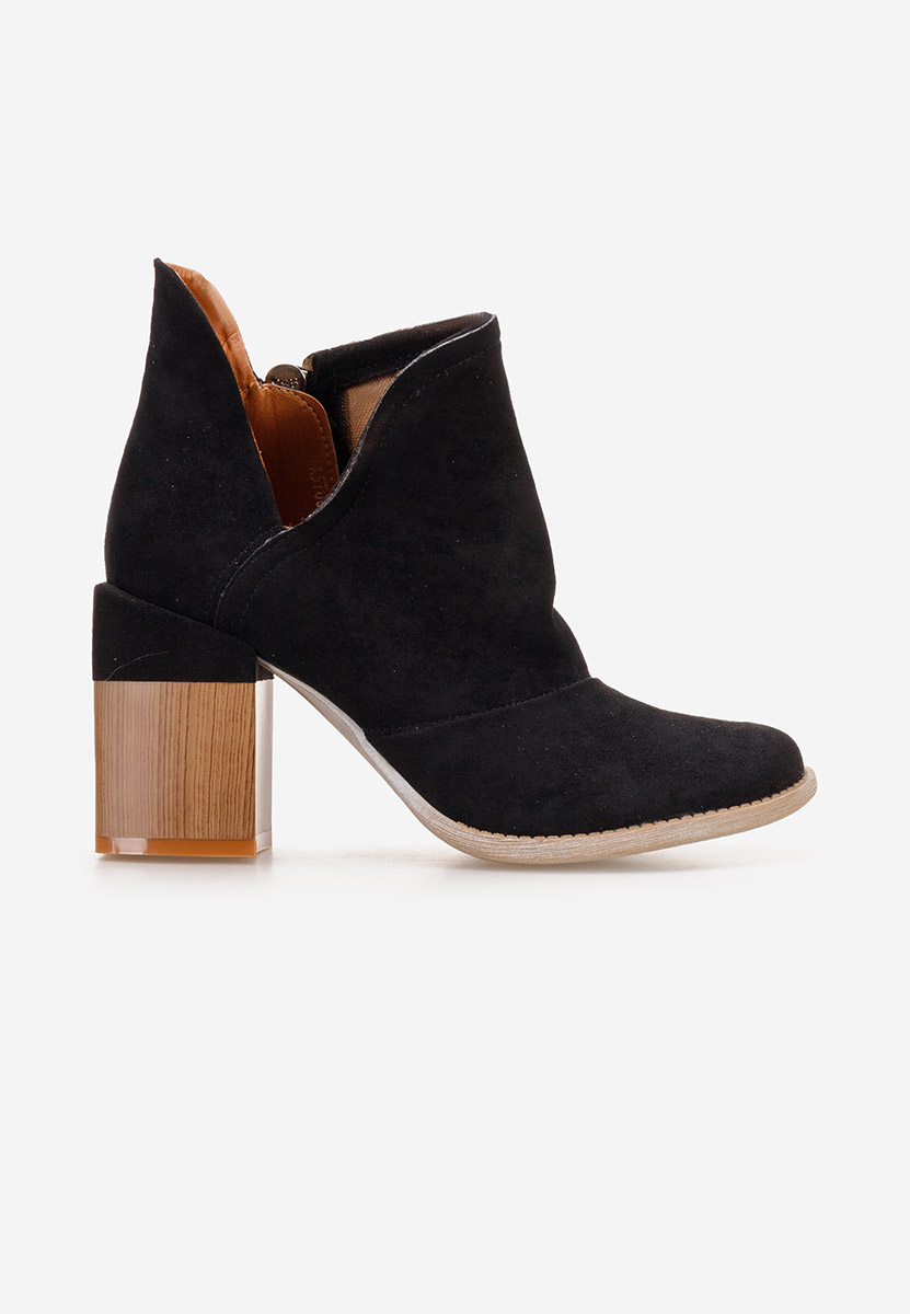 Botine cu toc gros Condesa negre