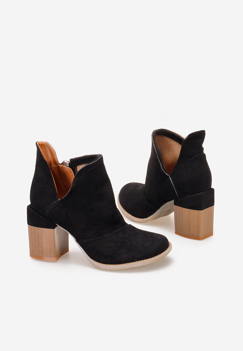 Botine cu toc gros Condesa negre