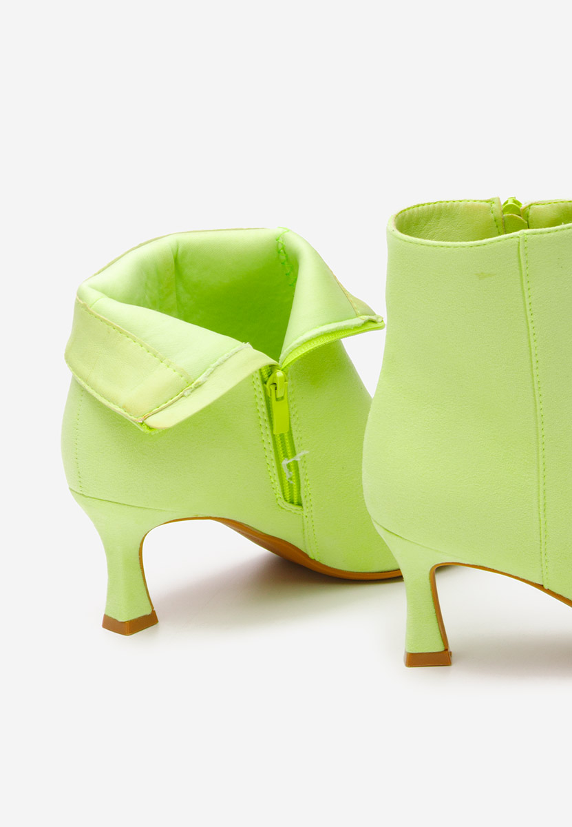 Botine cu toc subtire Kaina V2 lime