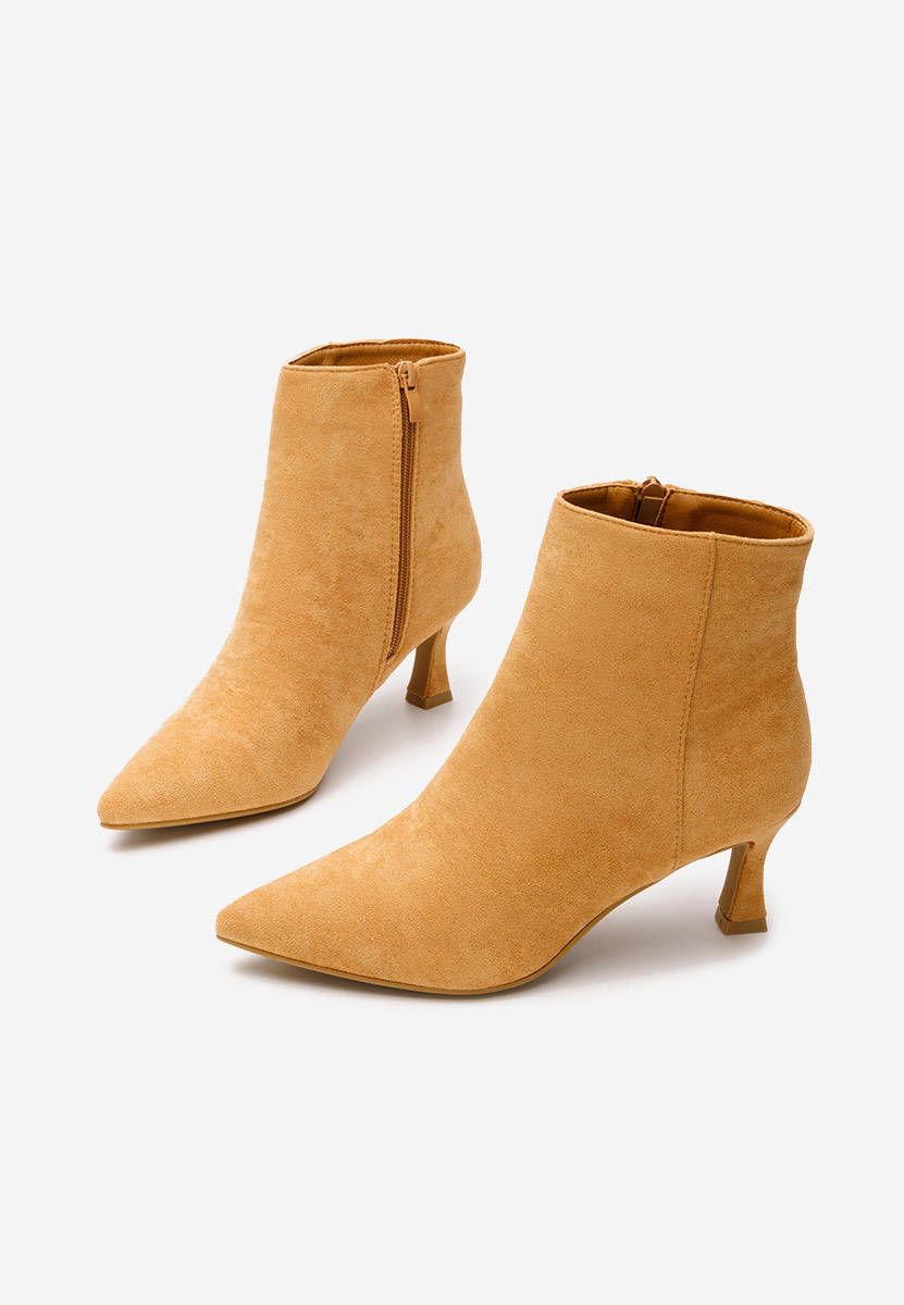 Botine cu toc subtire Kaina V2 camel