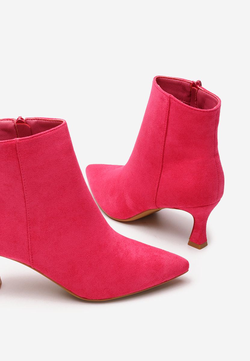 Botine cu toc subtire Kaina V2 fucsia