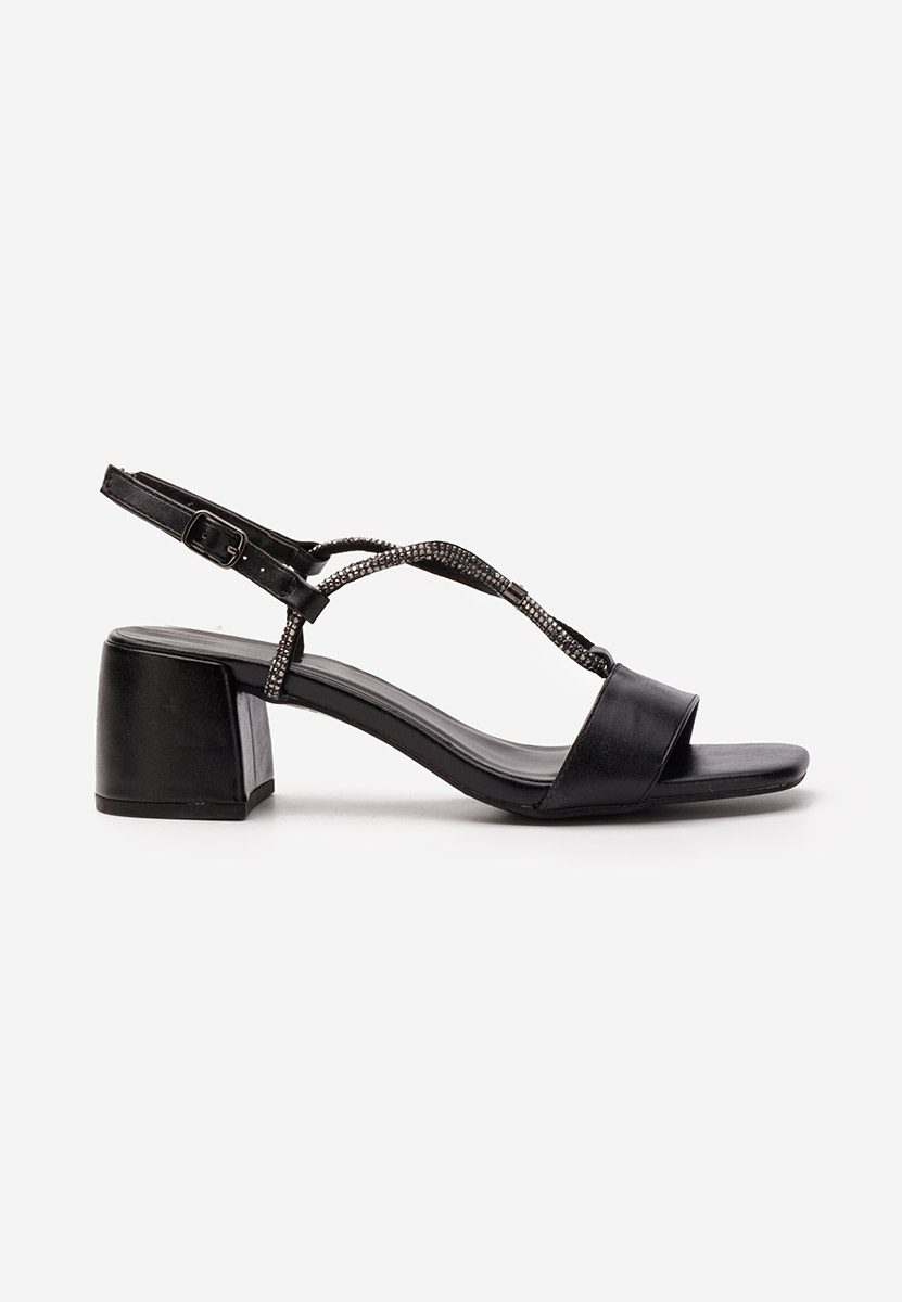 Sandale elegante cu toc gros Shea negre