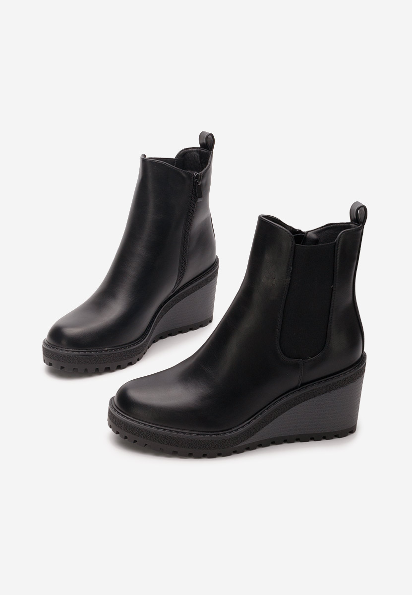 Botine cu platforma Aleisa negre