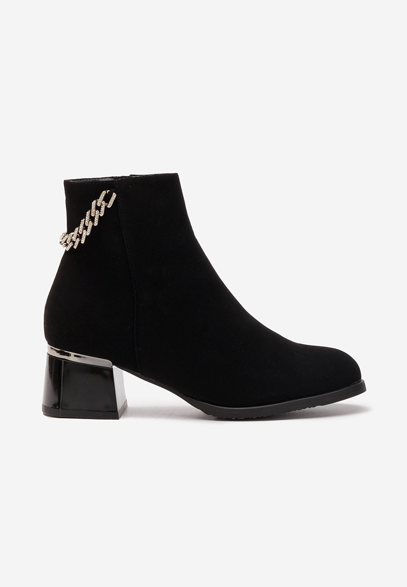 Botine cu toc gros Kailena negre