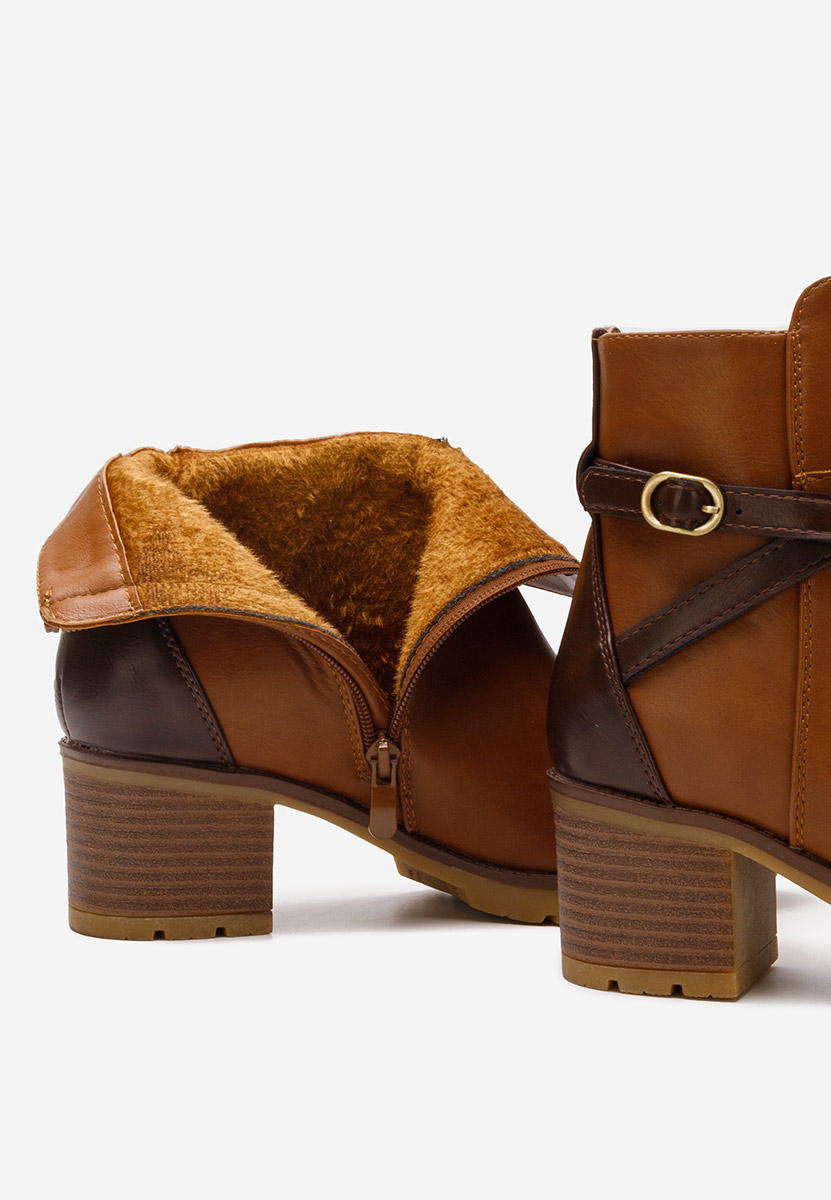 Botine cu toc gros Demolza camel