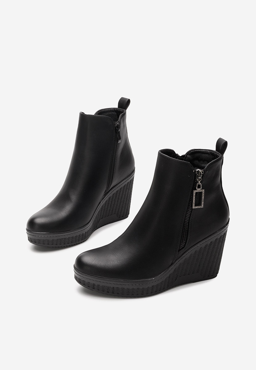 Botine cu platforma Pricila negre