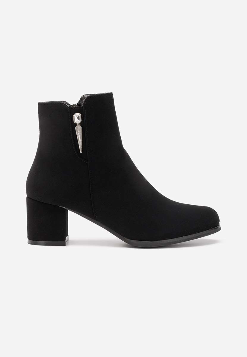 Botine cu toc gros Izzabel negre