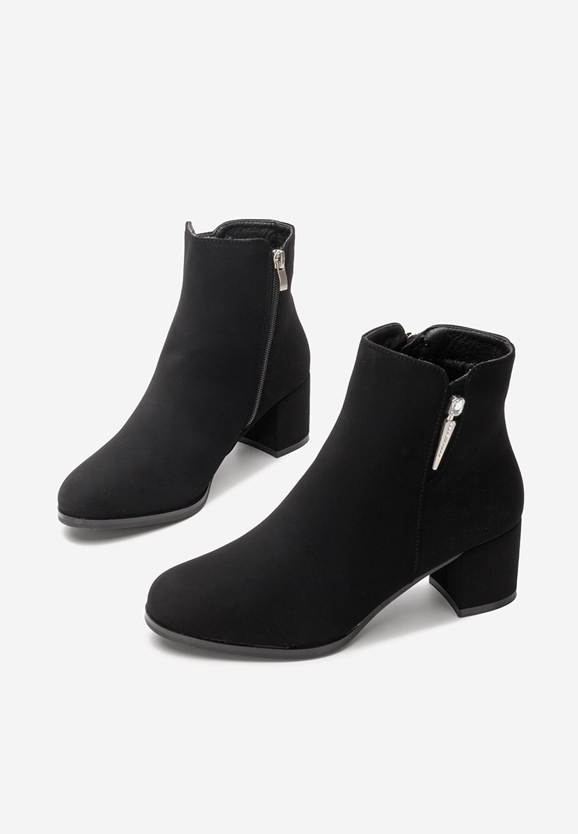 Botine cu toc gros Izzabel negre