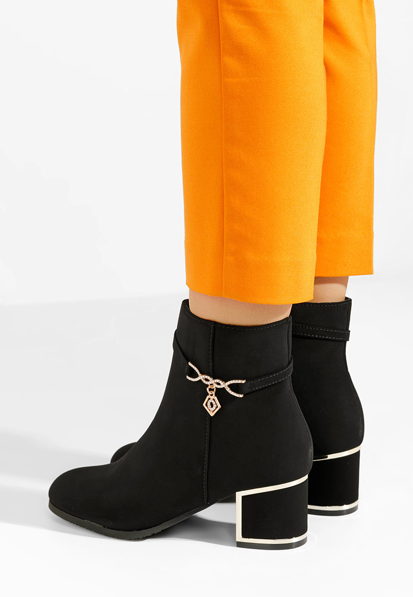 Botine elegante Rozie negre