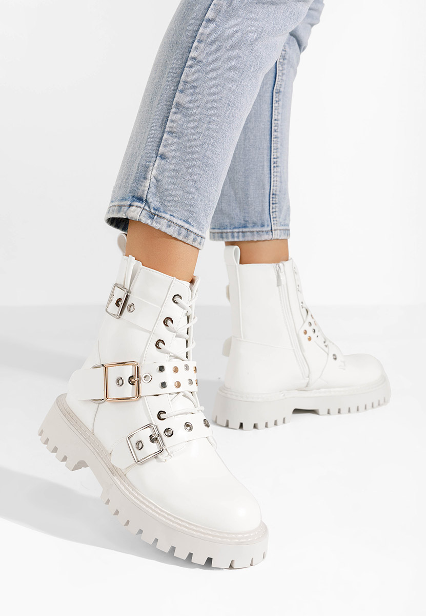 Bocanci dama rock Jestina albi