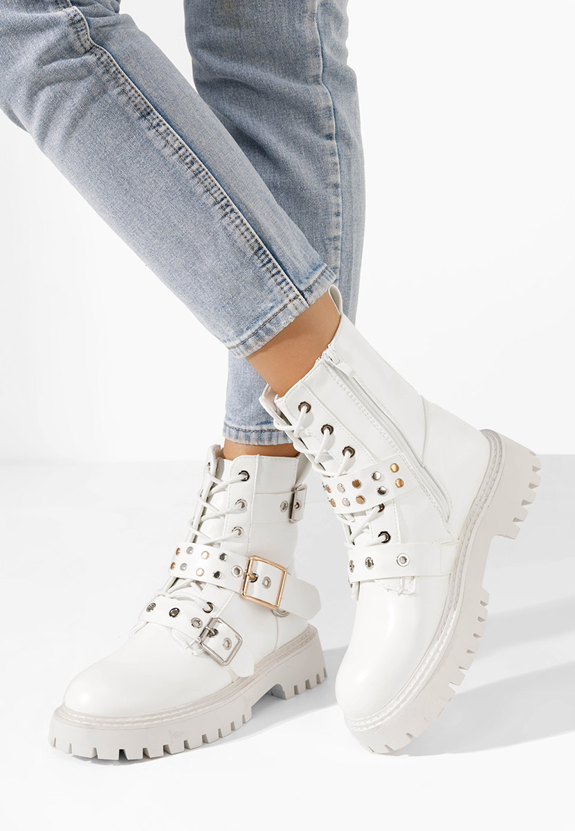 Bocanci dama rock Jestina albi