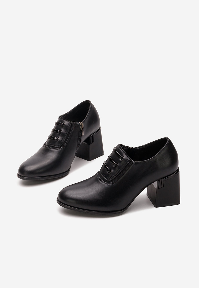 Pantofi cu toc gros Marleena negri