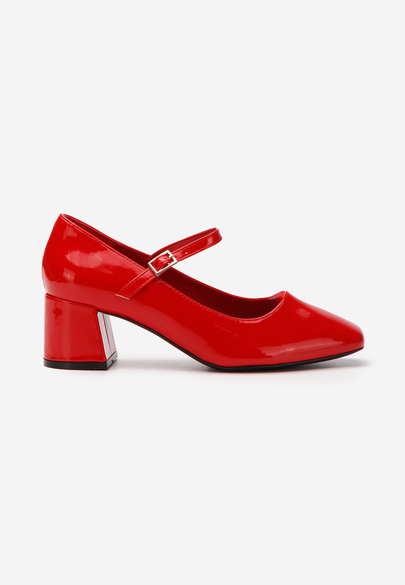 Pantofi cu toc gros Erosa V3 rosii