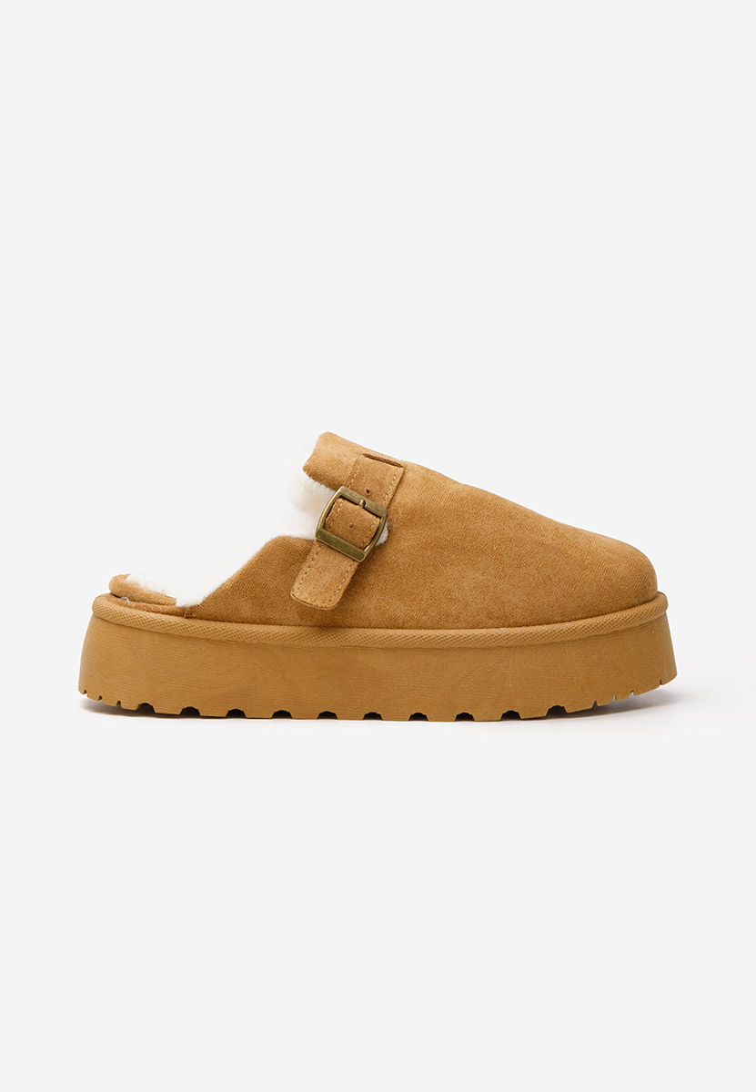 Papuci cu platforma Milda camel